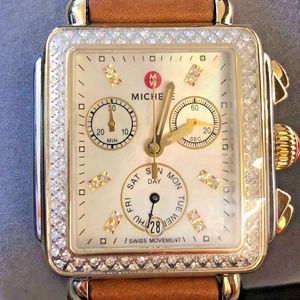 Michele Gold & Silver Diamond Watch